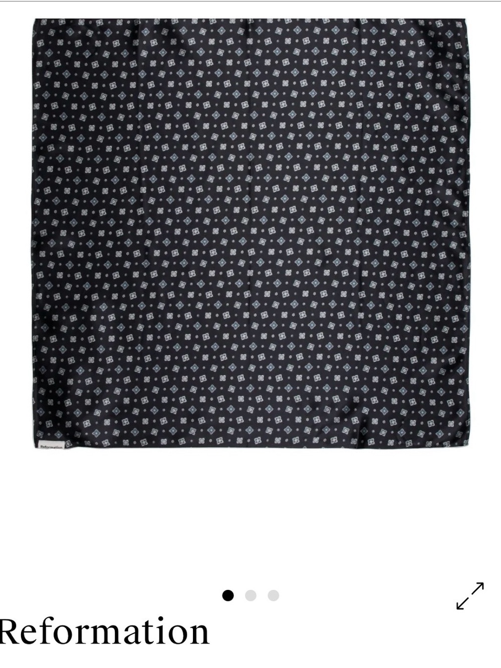 Reformation Navy Printed Silk Windsor OS